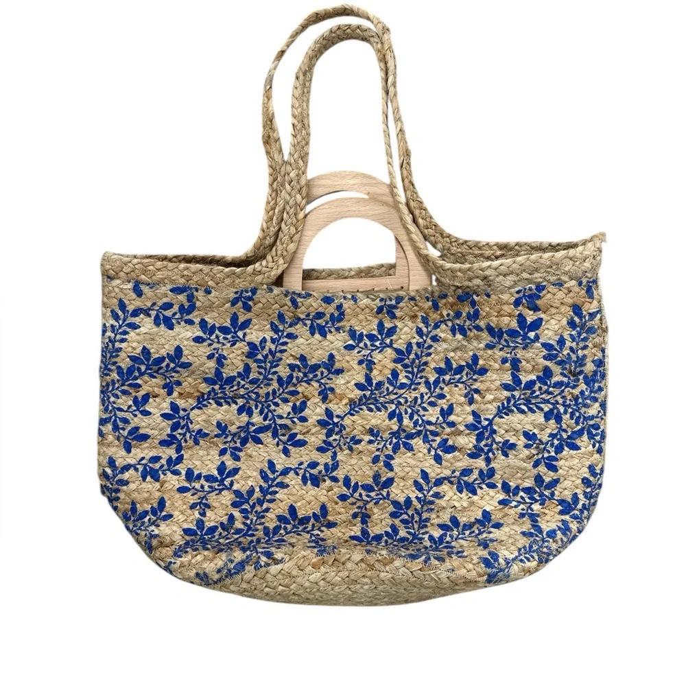 FRANCESCAS SHIRALEAH CATALINE CLASSY JUTE BEACH TOTE
